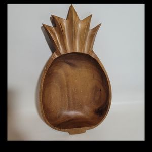 Wooded pineapple bowl 14"Hx8"W